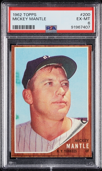 1962 Topps Mickey Mantle No. 200 PSA 6