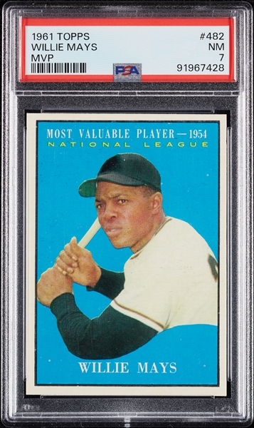 1961 Topps Willie Mays MVP No. 482 PSA 7