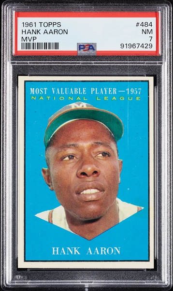 1961 Topps Hank Aaron MVP No. 484 PSA 7