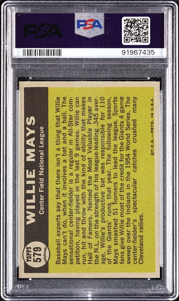 1961 Topps Willie Mays All-Star No. 579 PSA 7