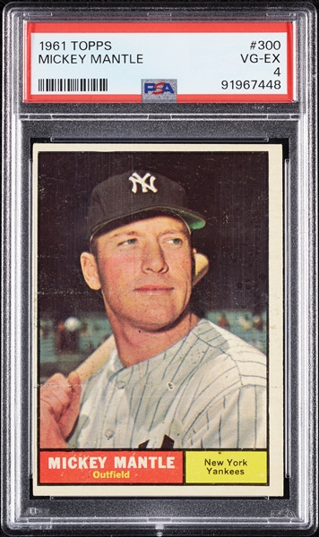 1961 Topps Mickey Mantle No. 300 PSA 4