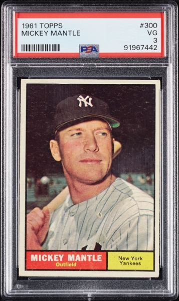 1961 Topps Mickey Mantle No. 300 PSA 3