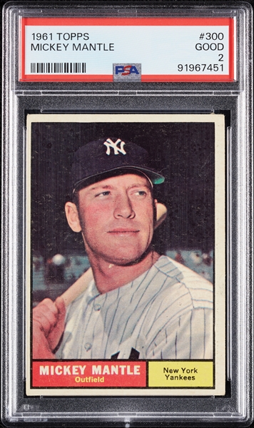 1961 Topps Mickey Mantle No. 300 PSA 2