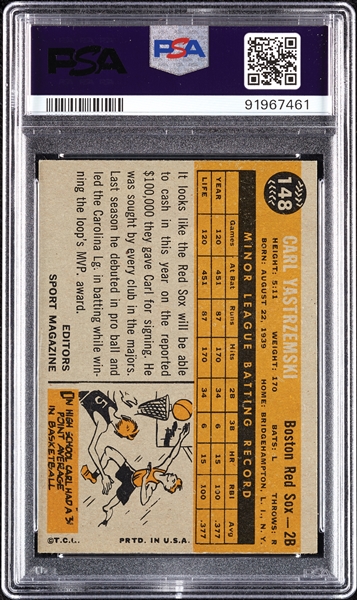 1960 Topps Carl Yastrzemski RC No. 148 PSA 5