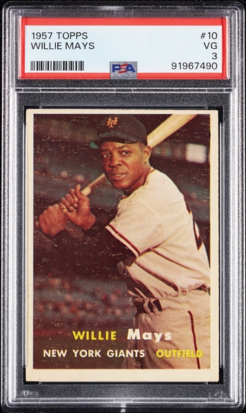 1957 Topps Willie Mays No. 10 PSA 3