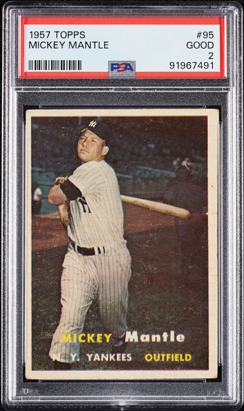 1957 Topps Mickey Mantle No. 95 PSA 2