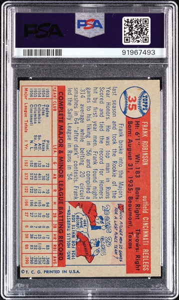 1957 Topps Frank Robinson RC No. 35 PSA 4