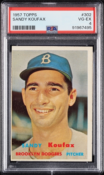 1957 Topps Sandy Koufax No. 302 PSA 4