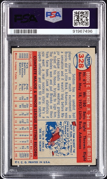 1957 Topps Brooks Robinson RC No. 328 PSA 3