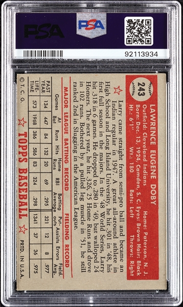 1952 Topps Larry Doby No. 243 PSA 5