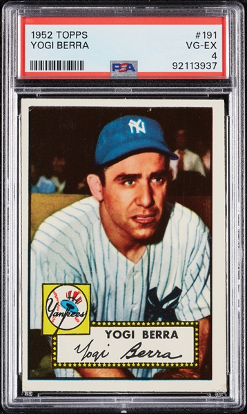 1952 Topps Yogi Berra No. 191 PSA 4