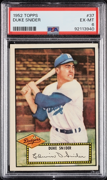 1952 Topps Duke Snider No. 37 PSA 6