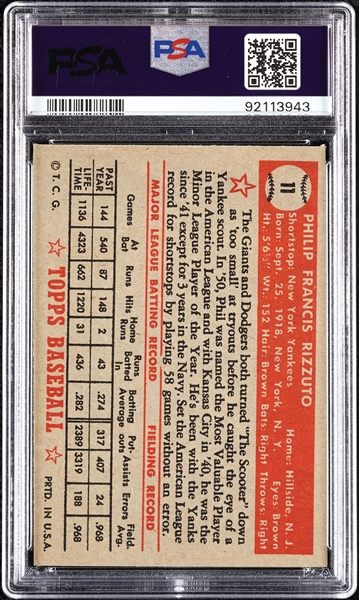 1952 Topps Phil Rizzuto No. 11 PSA 5