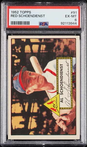 1952 Topps Red Schoendienst No. 91 PSA 6