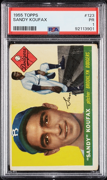 1955 Topps Sandy Koufax RC No. 123 PSA 1