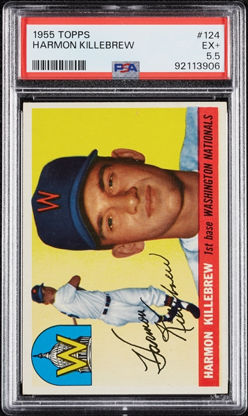 1955 Topps Harmon Killebrew RC No. 124 PSA 5.5