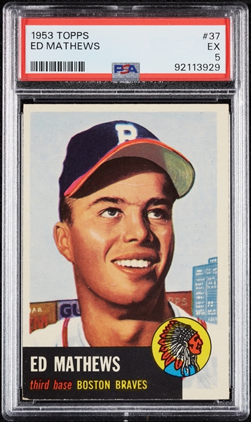 1953 Topps Eddie Mathews No. 37 PSA 5