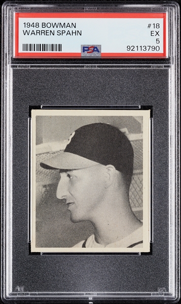 1948 Bowman Warren Spahn RC No. 18 PSA 5