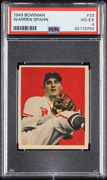 1949 Bowman Warren Spahn No. 33 PSA 4