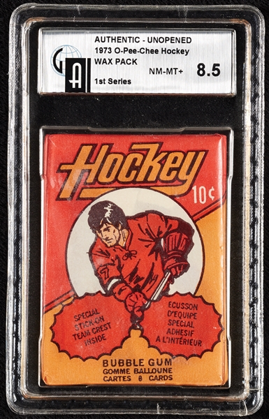 1973 O-Pee-Chee Hockey 1st Series Wax Pack (Graded GAI 8.5)