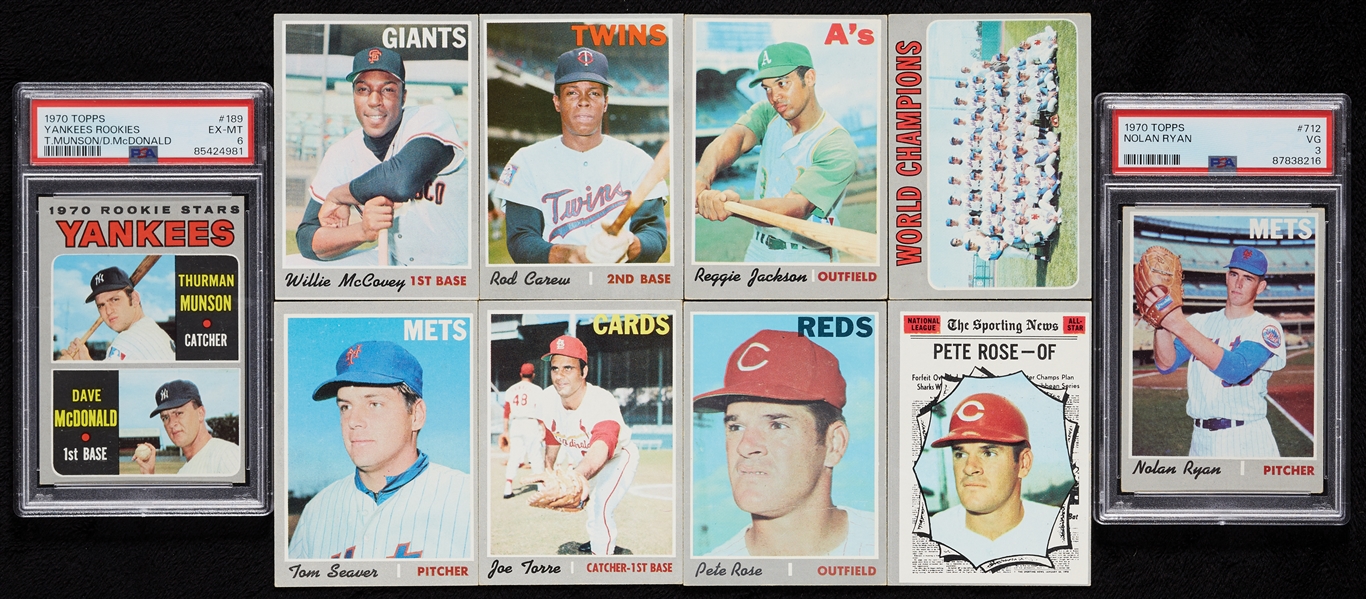 1970 Topps Baseball High-Grade Complete Set, Munson RC PSA 6 (720)