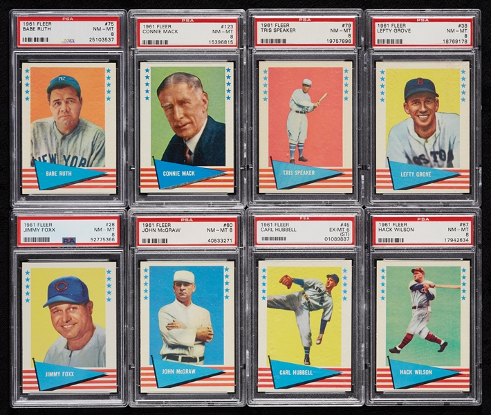 1961 Fleer Baseball Greats Super High-Grade Complete Set, 39 Slabs (154)