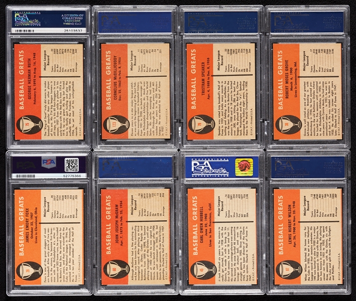 1961 Fleer Baseball Greats Super High-Grade Complete Set, 39 Slabs (154)