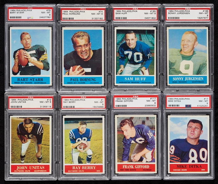 1964 Philadelphia Gum Super High-Grade Football Set, 161 PSA 8’s, Brown SGC 92 (198)