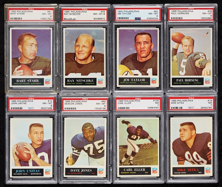 1965 Philadelphia Gum Super High-Grade Football Set, 140 PSA 8’s, Brown SGC 7 (198)