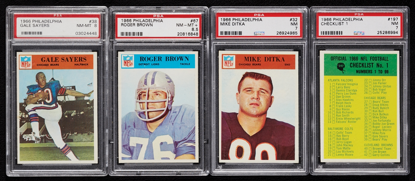 1966 Philadelphia Gum High-Grade Football Set, 55 PSA 8’s (198)