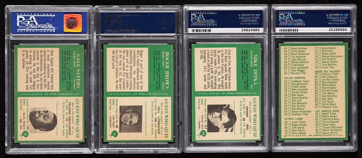 1966 Philadelphia Gum High-Grade Football Set, 55 PSA 8’s (198)