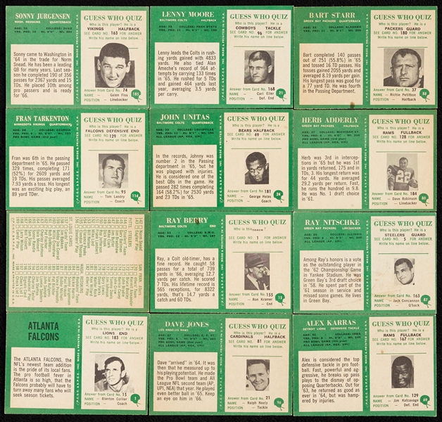 1966 Philadelphia Gum High-Grade Football Set, 55 PSA 8’s (198)