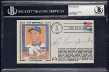 Roy Campanella Signed Cooperstown FDC (BAS)