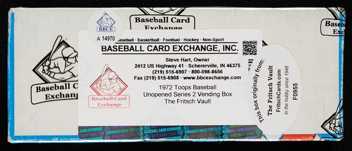 1972 Topps Baseball 2nd Series Vending Box (500) (Fritsch/BBCE)