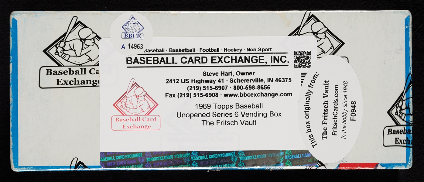 1969 Topps Baseball 6th Series Vending Box (500) (Fritsch/BBCE)