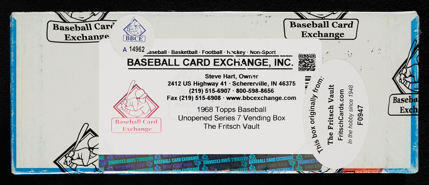 1968 Topps Baseball 7th Series Vending Box (500) (Fritsch/BBCE)