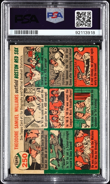 1954 Topps Ted Williams No. 250 PSA 5