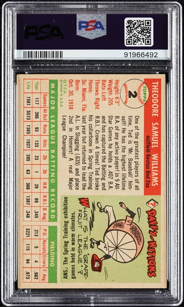 1955 Topps Ted Williams No. 2 PSA 4