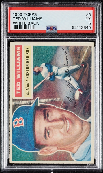 1956 Topps Ted Williams White Back No. 5 PSA 5