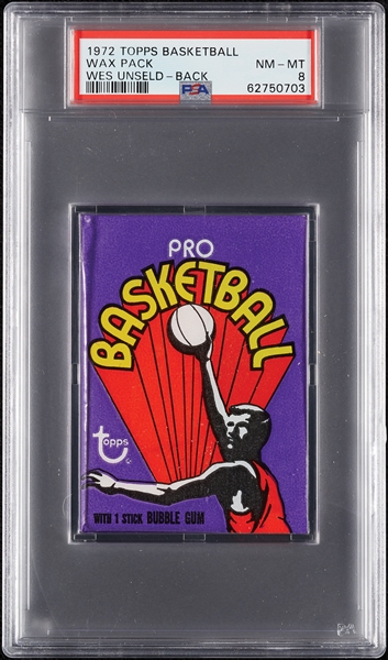 1972 Topps Basketball Wax Pack - Wes Unseld Back (Graded PSA 8)