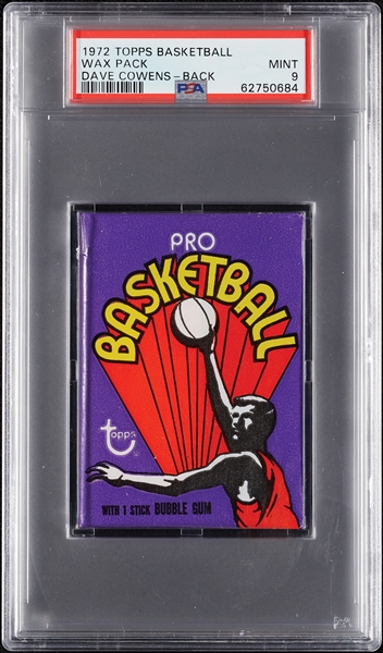 1972 Topps Basketball Wax Pack - Dave Cowens Back (Graded PSA 9)