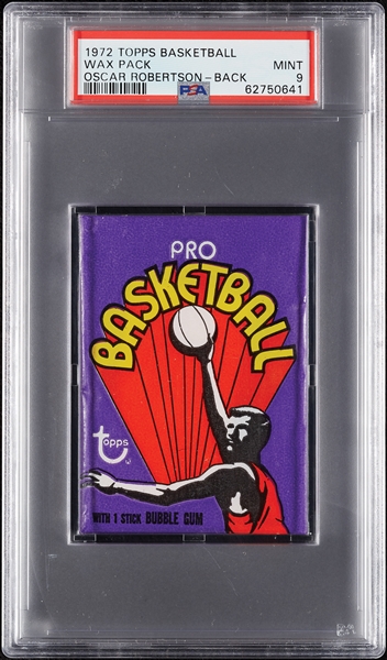 1972 Topps Basketball Wax Pack - Oscar Robertson Back (Graded PSA 9)