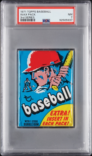 1971 Topps Baseball 3rd Series Wax Pack (Graded PSA 7)