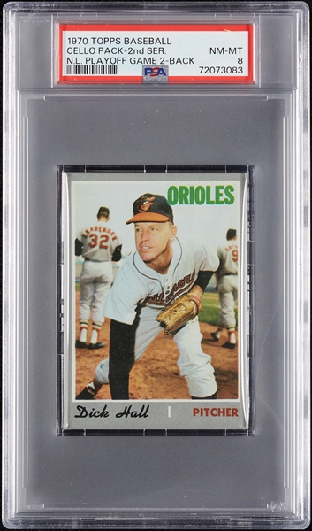 1970 Topps Baseball 2nd Series Cello Pack - NL Playoff Game 2 Back (Graded PSA 8)