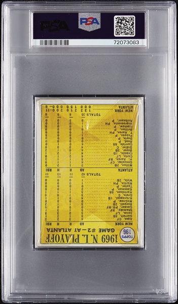 1970 Topps Baseball 2nd Series Cello Pack - NL Playoff Game 2 Back (Graded PSA 8)