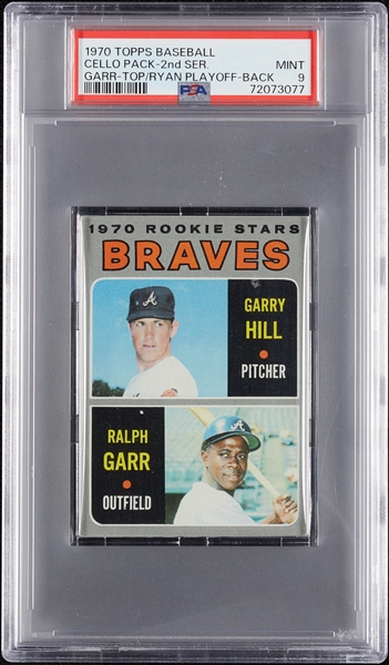 1970 Topps Baseball 2nd Series Cello Pack - Ralph Garr Top; Ryan Playoff Back (Graded PSA 9)