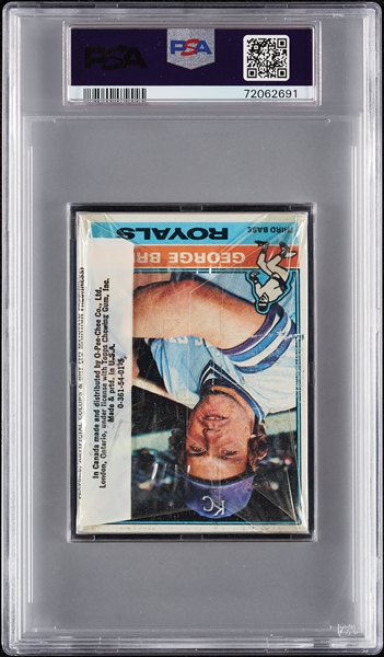 1976 Topps Baseball Cello Pack - George Brett Back (Graded PSA 8)