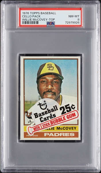 1976 Topps Baseball Cello Pack - Willie McCovey Top (Graded PSA 8)