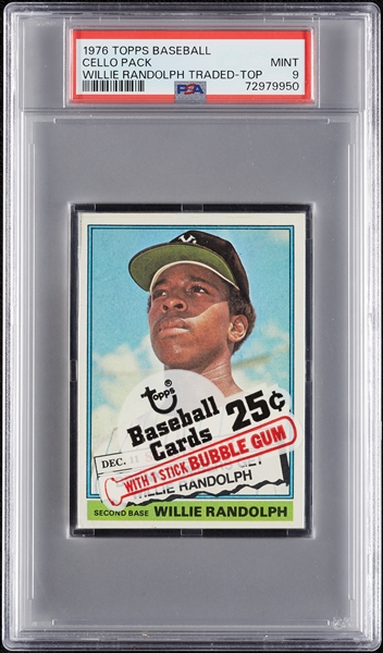 1976 Topps Baseball Cello Pack - Willie Randolph Traded Top (Graded PSA 9)