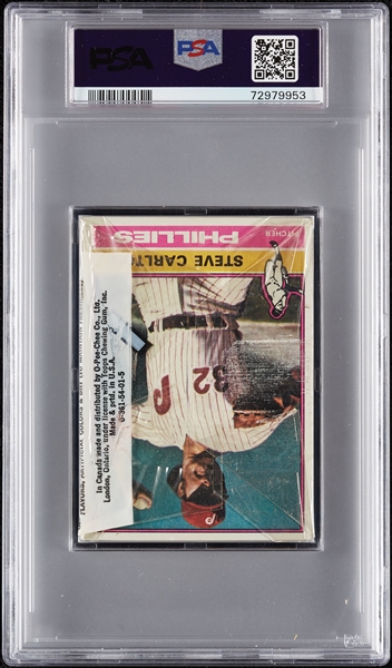 1976 Topps Baseball Cello Pack - Steve Carlton Back (Graded PSA 9)